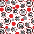 thumbnail image 1 of 80th Eightieth Birthday Red Black Polka Dots Premium Gift Wrap Wrapping Paper Roll Pattern, 1 of 2