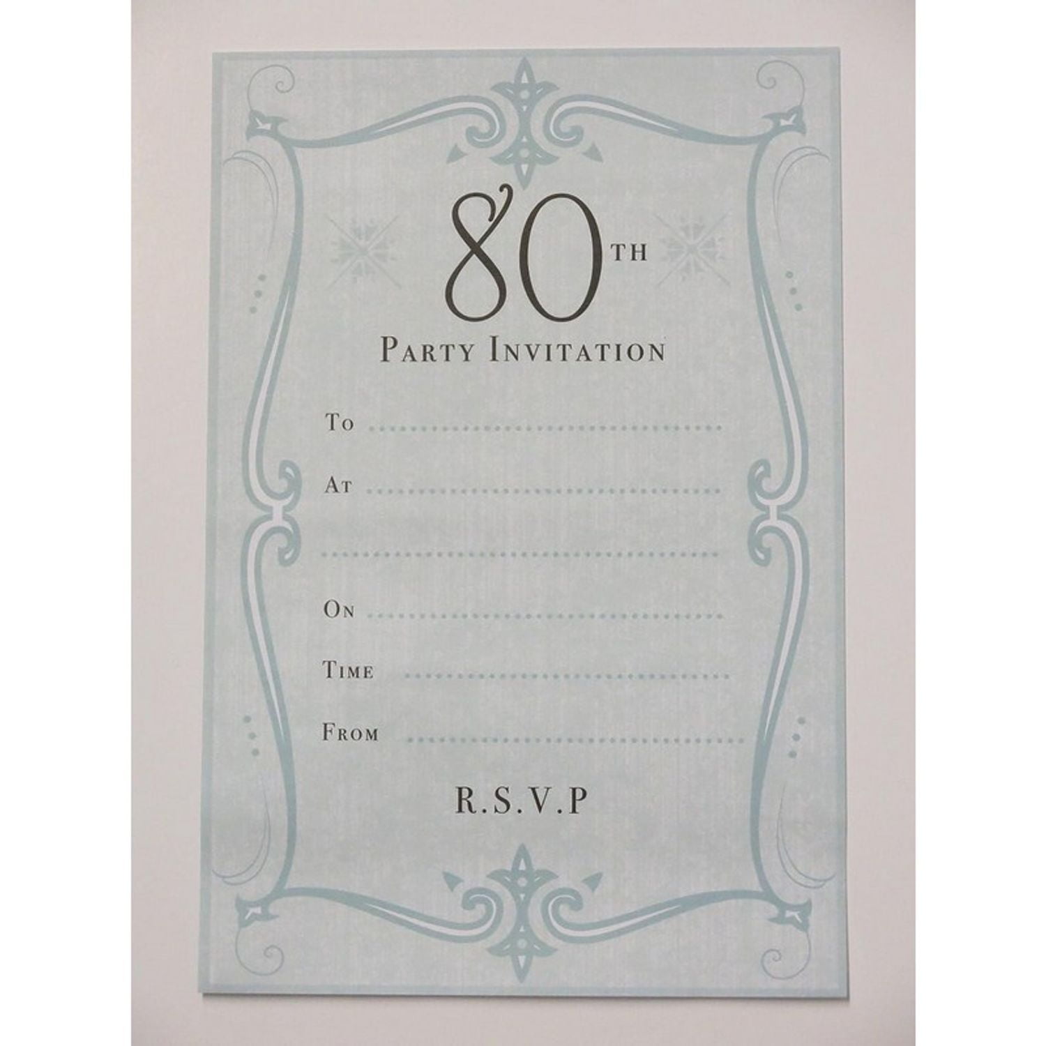 Titanium Gold And White 80th Personalised Birthday Party Invitations - The  Card Zoo, image size:1500x1500