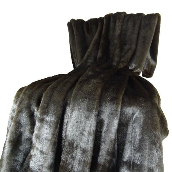 80x 90 in. Full Size Tip Dyed Brown-Mink Handmade Throw - Dark Brown