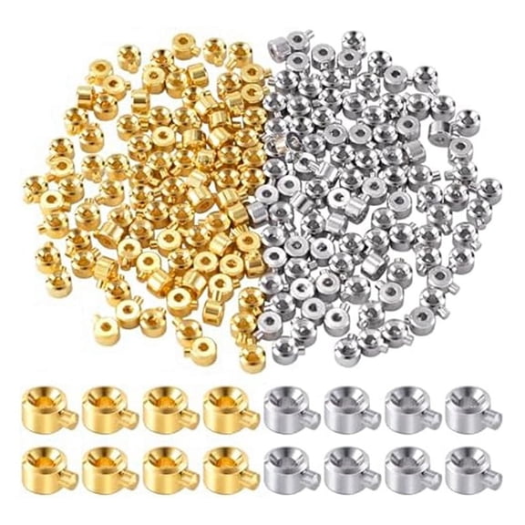 80x Crimp Beads-Silver&Gold