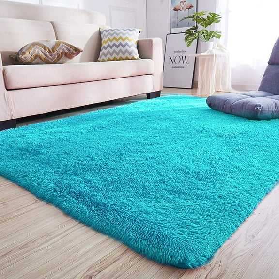 80x120cm Super Soft Modern Kids Bedroom Plush Carpet, Blue