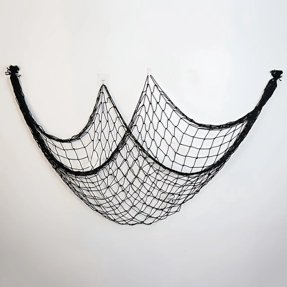 80x40 Inch Fishing Net Decor, Thick Natural Material Nautical Mesh, Wall Table Ceiling Decoration for Halloween Christmas Party