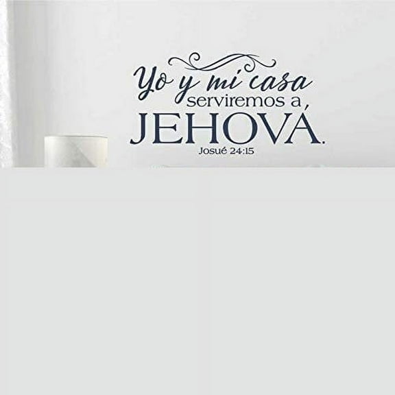 80x42cm,Wall Stickers for Kitchen Tile,Josue 24:15 Bible Verses in Spanish Written Spanish Christian Decorative Wall Home Bathroom Artwork Living Room Refrigerator Kitchen Children Sticker Stickers