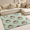 thumbnail image 1 of 80x58in Area Rug Machine Washable Floor Mats Skid-Resistant Backing Carpet for Home Kitchen Bedroom Christmas Wreaths and Red Bows, 1 of 7