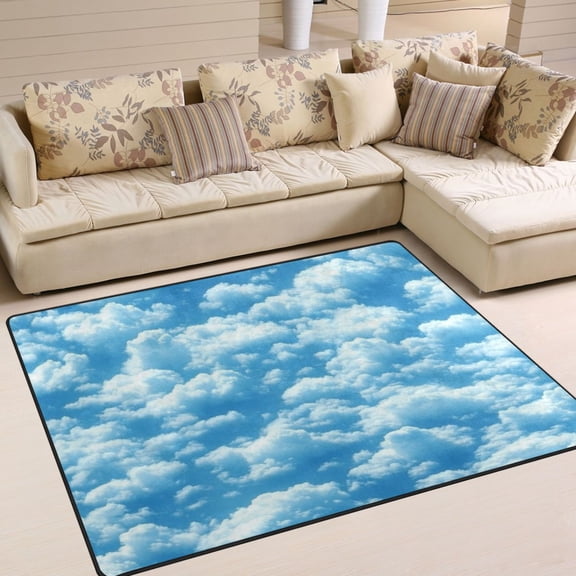 80x58in Area Rug for Living Room Non-Slip Carpet Soft and Washable Floor Mat for Home Comfort Clouds