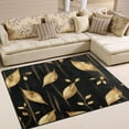 thumbnail image 1 of 80x58in Area Rug for Living Room Non-Slip Carpet Soft and Washable Floor Mat for Home Comfort Delicate Gold Leaf Pattern, 1 of 7