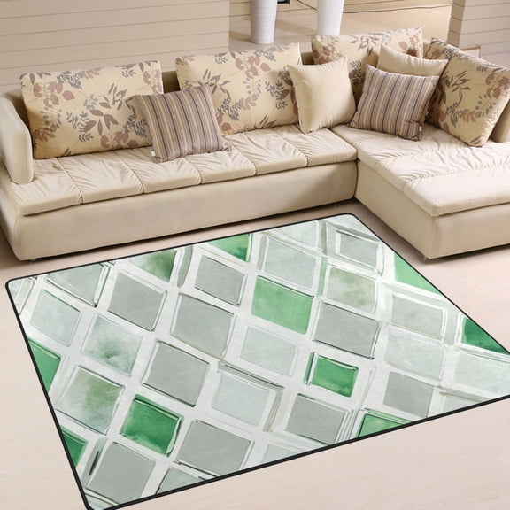 80x58in Area Rug for Living Room Non-Slip Carpet Soft and Washable Floor Mat for Home Comfort Diamond Pattern