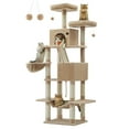 thumbnail image 1 of 81.1"H Cat Tree Cat Tower for Indoor Cats, Plush Multi-Level Cat Condo with Scratching Posts, Perches, Caves, Hammock, Camel Brown, 1 of 6