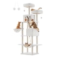 thumbnail image 1 of 81.1"H Cat Tree Cat Tower for Indoor Cats, Plush Multi-Level Cat Condo with Scratching Posts, Perches, Caves, Hammock, Cream White, 1 of 7