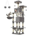 thumbnail image 1 of 81.1"H Cat Tree Cat Tower for Indoor Cats, Plush Multi-Level Cat Condo with Scratching Posts, Perches, Caves, Hammock, Light Gray, 1 of 7
