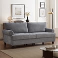 thumbnail image 1 of Me'on 81" Rolled Arm Sofa Couch with Storage, Mid Century Modern Decor Upholstered Couches for Living Room, Button Tufted Loveseat for Bedroom, Blue, 1 of 9