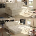 thumbnail image 1 of 81.5'' Sofa Bed Convertible Sleeper Sofa, Akaber Oversized Pull Out Couch with Fixed-Shape Frame, 2 Pillows, Corduroy Plush Lounge for Living Room, 1 of 7