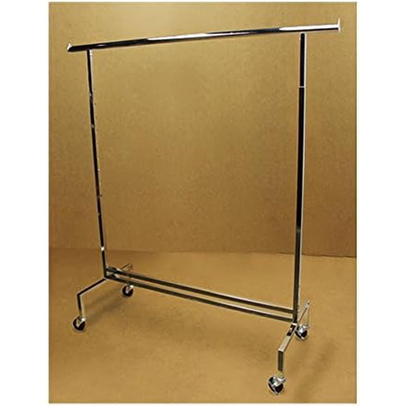 81" Adjustable Single Bar Clothes Hanger Rack Retail Garment Display with Wheels$$Home Decor, Kitchen, & Other