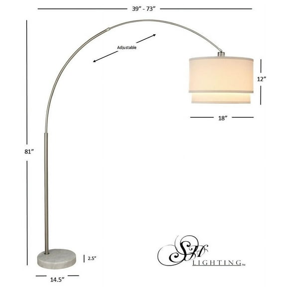 81"H DOUBLE SHADE MARBLE BASE FLOOR LAMP (3.65/43.20)