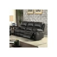 thumbnail image 1 of Benjara 81 Inch Motion Reclining Sofa, Padded Rocking Seats, Black Faux Leather, 1 of 7