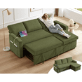 thumbnail image 1 of 81"L-Shape Convertible Sleeper Sectional Sofa with Storage Chaise and Pull-Out Bed,Reversible Corner 3 Person Couch, for Living Room, Apartment,USB Ports, 1 of 9