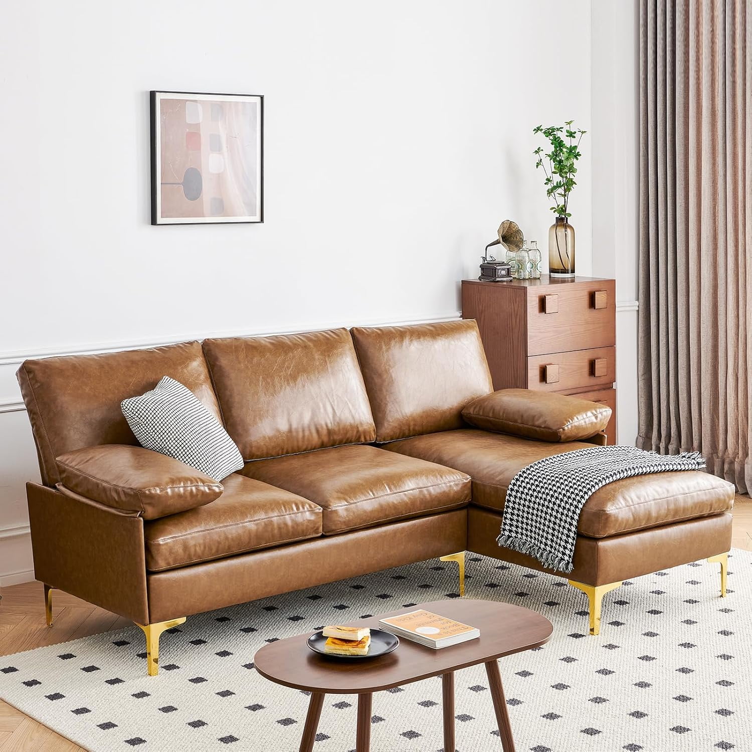 Small Space Couch For Apartment HIFIT 58" Faux Leather Loveseat Sofa ...