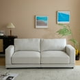thumbnail image 1 of 81" Modern Square Arm Sofa Sofa Couches for Living Room, 2 Seater Sofa,  Deep Seat Sofa with Upholstered Cushion and Sturdy Wooden Legs, Comfy Sofa Couch for Small Space, Apartment, 1 of 16