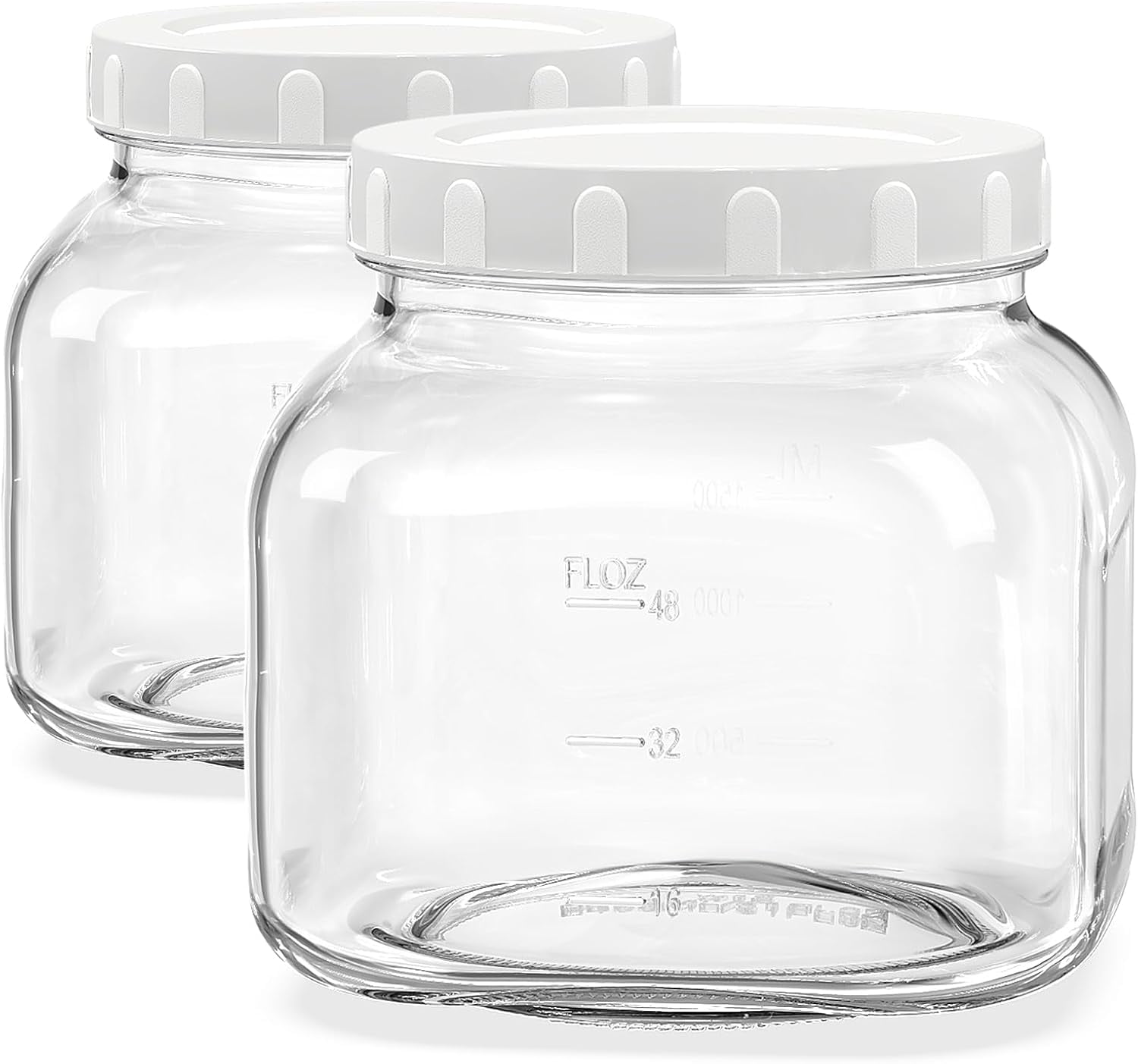 81 Oz/0.6 Gallon Airtight Glass Jar with Lids, Wide Mouth Half Gallon ...