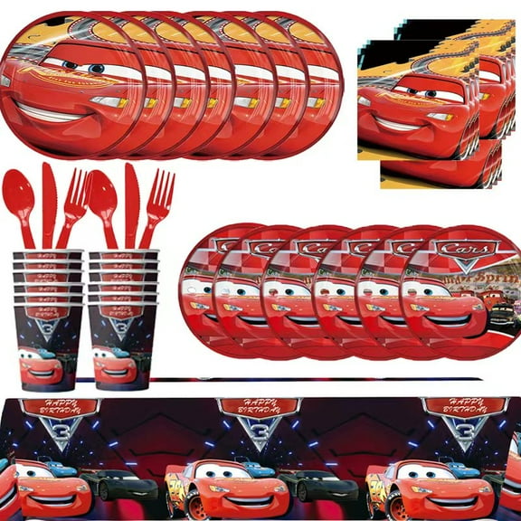 81 Pcs Party Tableware, Birthday Party Supplies, Paper Plates, Napkins, Cups, Knives, Spoons and Forks,Themed Birthday Party Supplies Decorations