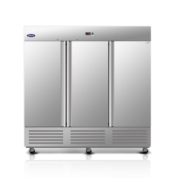 81"W Commercial Reach-In Upright Freezer with 3 Solid Doors, Stainless Steel Freezer, LED Light, Automatic defrost, Digital Temperature Control, Low Noise 72 Cu.ft Freezer for Restaurant, Bar, Shop