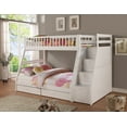 thumbnail image 1 of 81" X 59" X 65" White Manufactured Wood and  Solid Wood Twin/Full Staircase Bunk Bed with Storage, 1 of 1