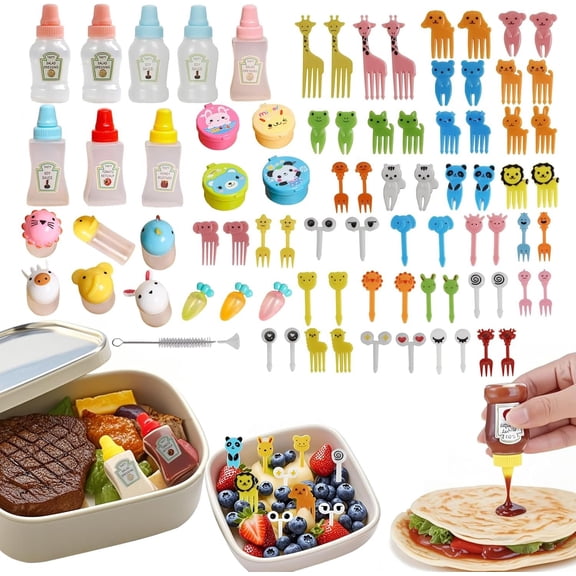 81 count Bento Box Accessories, Funny Cute, Fit for Office Use