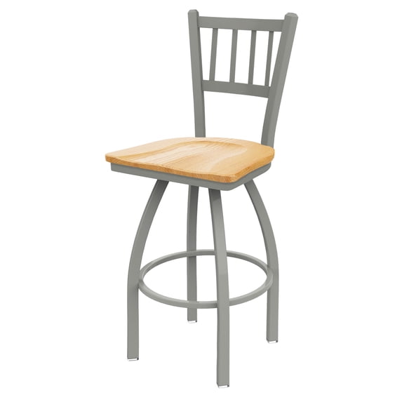 Holland Bar Stool Co Jackie 30 in. Bar Stool with Wood Seat - Black Wrinkle