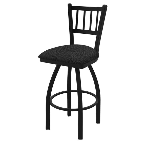 810 Contessa 36" Swivel Bar Stool with Black Wrinkle Finish and Graph Coal Seat