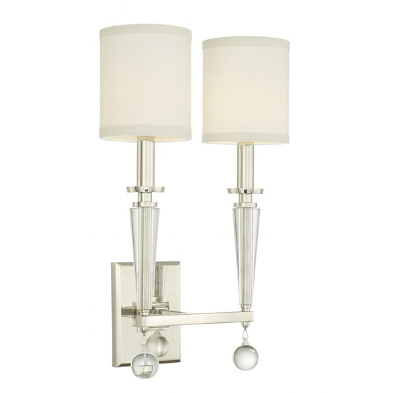 8102-PN Crystorama Lighting Paxton - Two Light Wall Sconce-Polished Nickel Finish