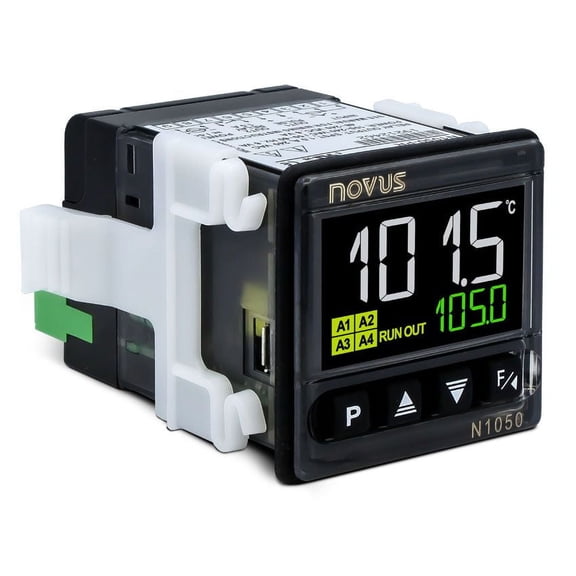 8105000040 NOVUS N1050-PR LCD temperature controller w/ timer, USB, 24V, 1 relay + pulse, 1/16 DIN