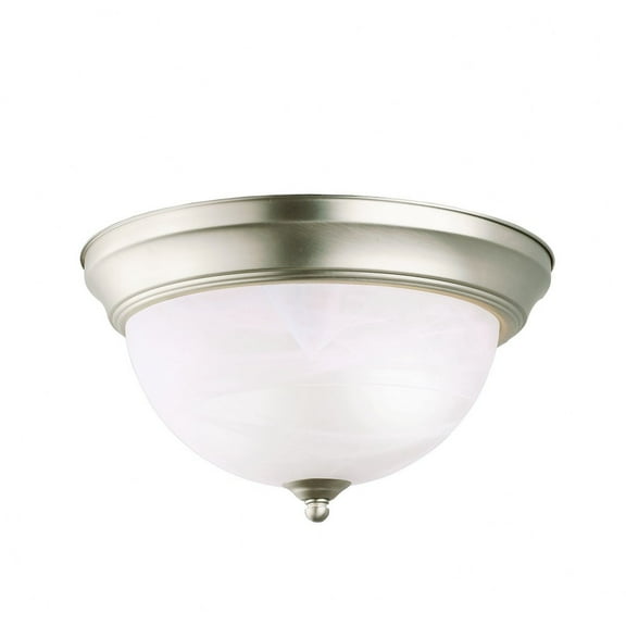 8108NI Kichler Lighting 2 light Flush Mount - with Utilitarian inspirations - 5 inches tall by 11.25 inches wide-Brushed Nickel Finish