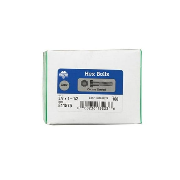 811575 0.375 x 1.5 in. Galvanized Hex Bolt