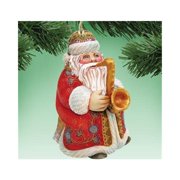 8116211 Jazzman Santa Wooden Ornament Set - Multicolor - Set of 2 - Handcrafted Art