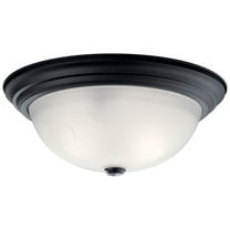 8116BK Kichler Lighting Wide 3-Light Flush Mount - with Utilitarian inspirations - 6 inches tall by 15.25 inches wide-Black Finish