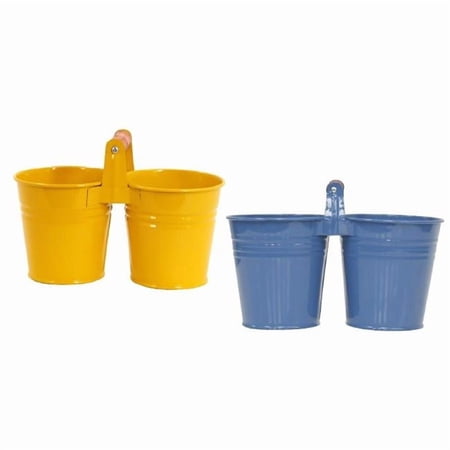 8122E B-SAFF S-2 Enameled Galvanized Double Planter - Set of 2