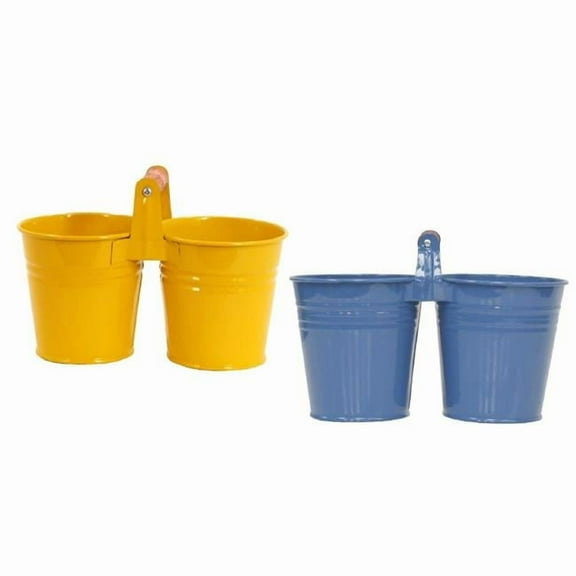 8122E B-SAFF S-2 Enameled Galvanized Double Planter - Set of 2