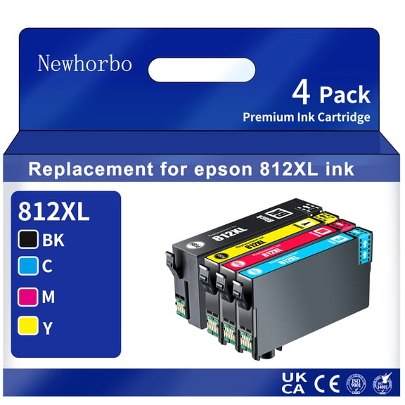 812xl Printer Ink 4-Pack Replacement for Epson WF7840 WF7820 WF7310 EC-C7000 Printer