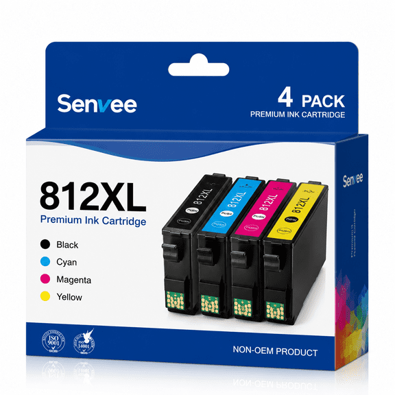 812XL Ink Cartridges Combo Pack Replacement for Epson WorkForce Pro WF7310 WF7820 WF7840 EC-C7000 Printer( 4 Pack)