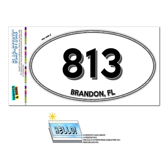 813 - Brandon, FL - Florida - Oval Area Code Sticker