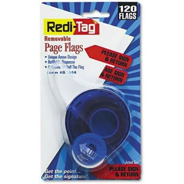 81344 Arrow Message Page Flags in Dispenser"Please Sign and Return" Red