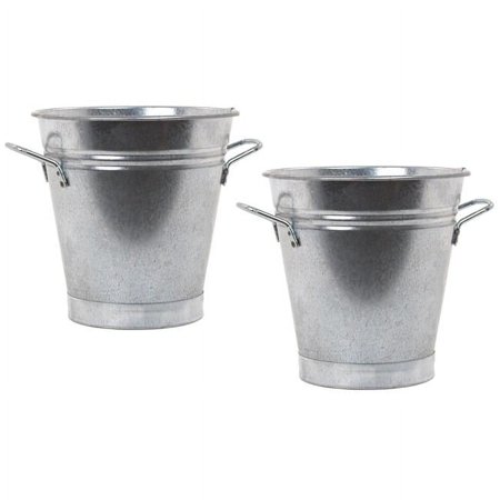 8135 S-2 Galvanized Steel French Pail - Set of 2