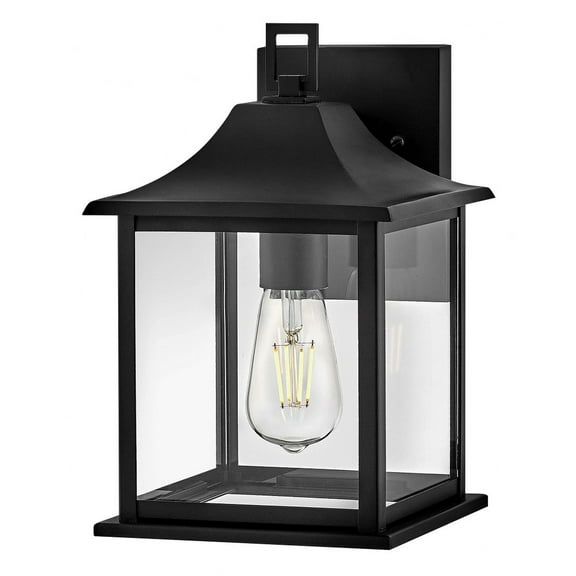 81590BK Lark Nolan - 10W 1 LED Small Outdoor Wall Lantern-12 Inches Tall and 7.5 Inches Wide