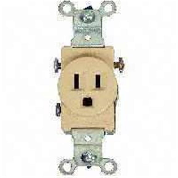 817V-BOX 15 Amp 125 Volt 3 Wire Ivory Single Receptacle