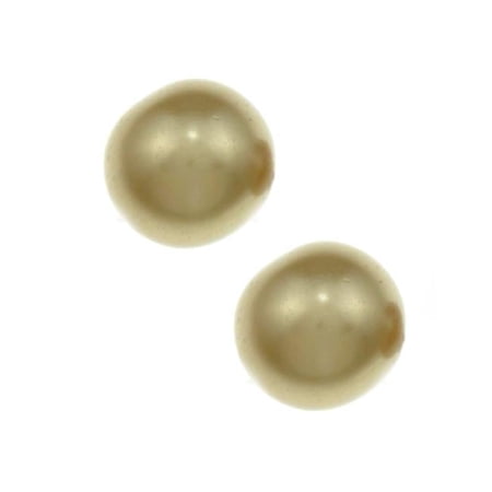 818-TRIO-COC-CLIP Glass Pearl Jewelry Set, Cocoa - 3 Piece