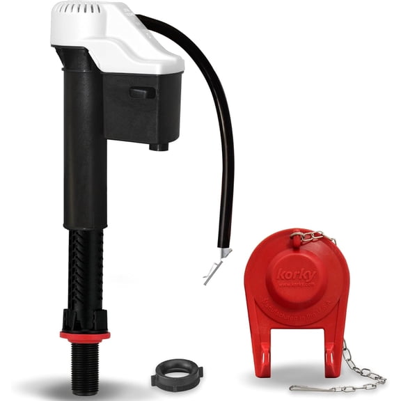 818BP QuietILL Universal Toilet ill Valve and Premium lapper Easy to Install Quiet-Made in USA, 2 Inch, Black