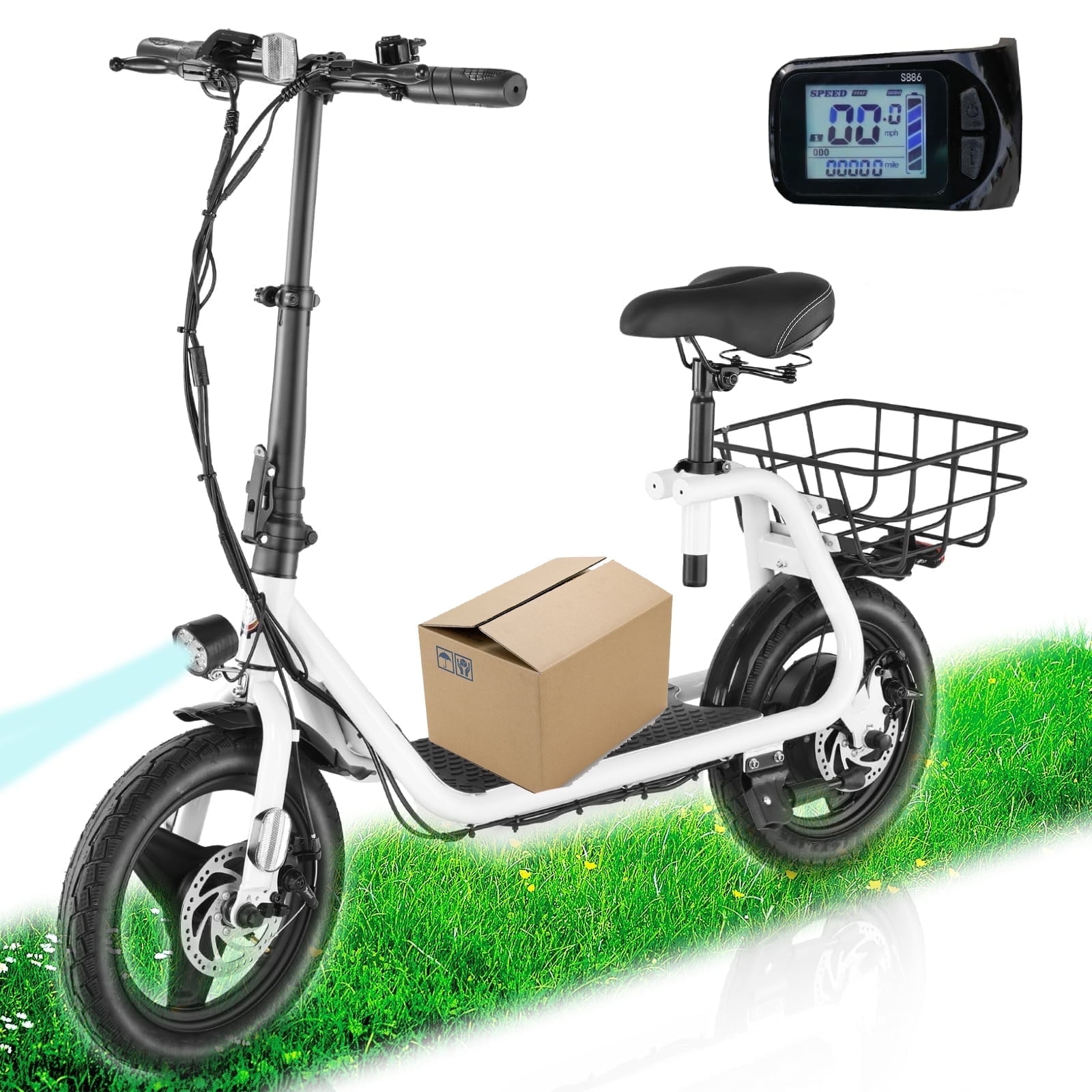 Peak 819W Electric Scooters for Adults 25 Miles Range 20MPH Top Speed Foldable Electric Scooter with Seat Dual Shock Absorbing Electric Bike for Commuting Walmart