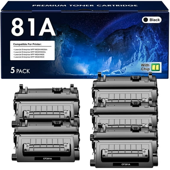 81A Toner Cartridge Compatible Toner Cartridge Replacement for HP 81A CF281A 81X CF281X High Yield (Black, 5-Pack)