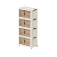 thumbnail image 1 of 81QT Stackable Storage Bins with Lids & Wheels - Foldable Plastic Organizer Containers for Closet, Home, Bathroom, Kitchen Organization - Collapsible Design White 4T, 1 of 4