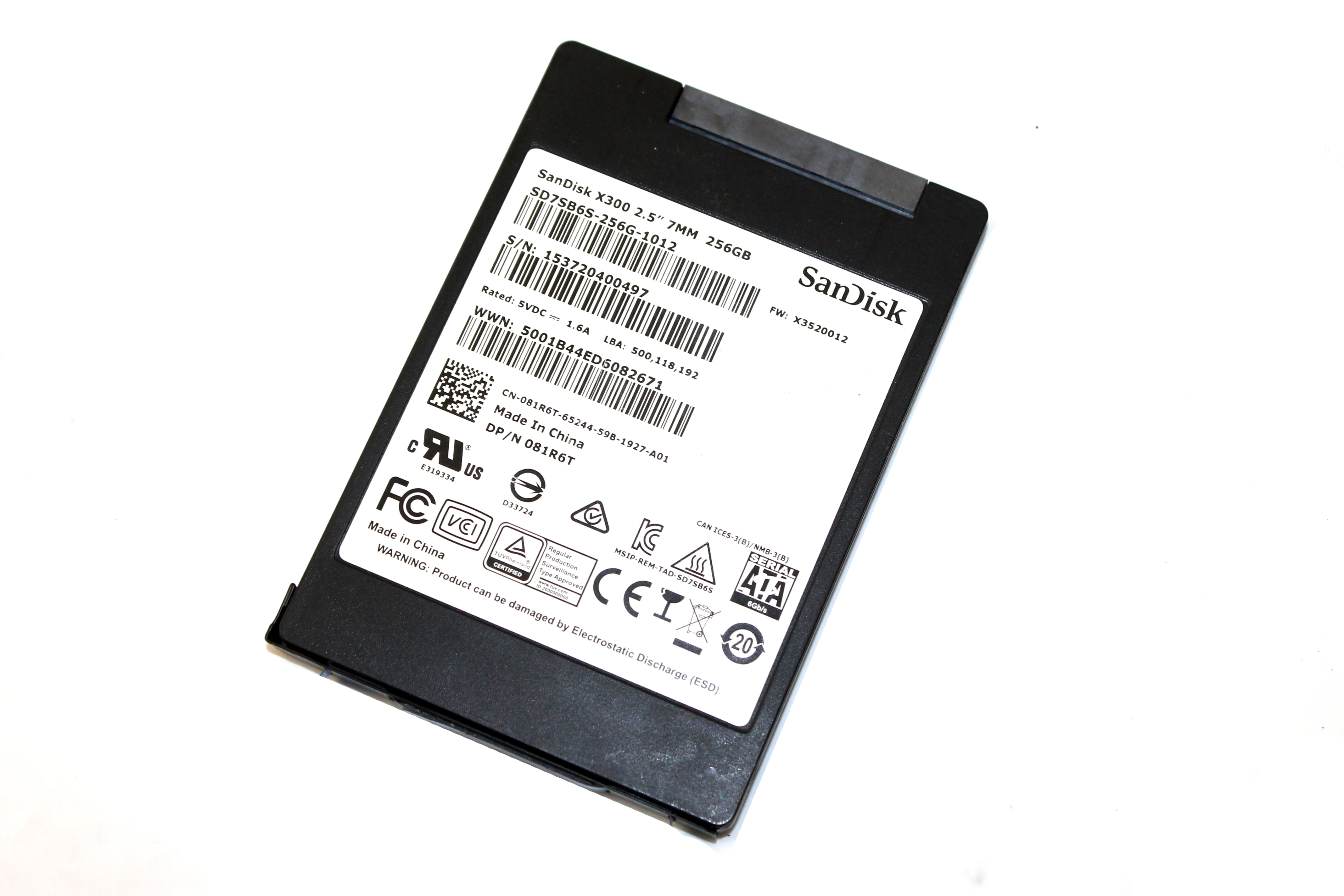 81R6T DELL SanDisk X300 256GB SSD Solid State Drive